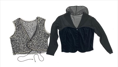 Lot 2805 - A 1980s black velvet and chiffon sweetheart...