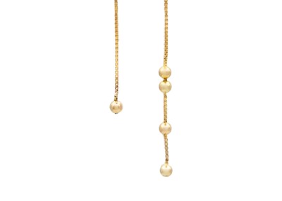Lot 95 - A broken 9k gold station chain necklace.