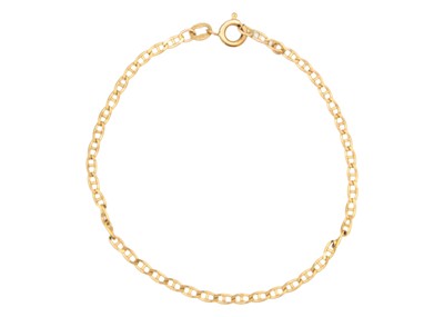Lot 98 - A 9k gold fine fancy link bracelet.