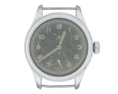 Lot 1100 - TIMOR - A military issue 'Dirty Dozen' stainless steel cased manual wind wristwatch.