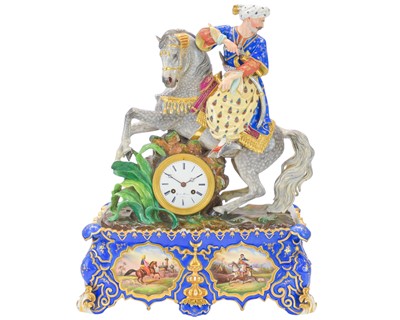 Lot 470 - A monumental Jacob Petit French porcelain table clock.