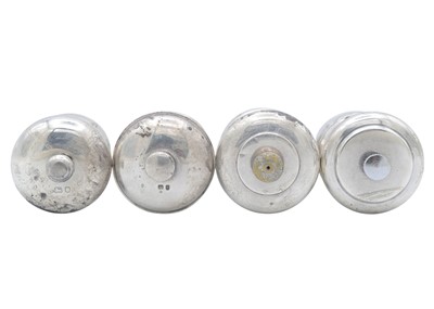 Lot 15 - Two matched pairs of silver salt & pepper grinders.