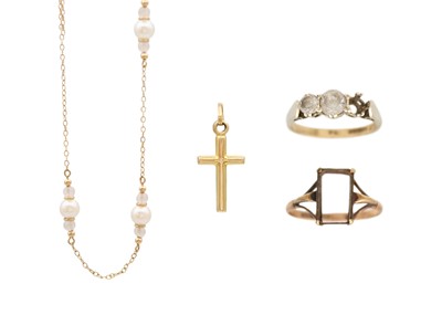 Lot 206 - A selection of scrap 9k jewellery.