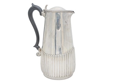 Lot 25 - A George V silver half-fluted hot water pot by Manoah Rhodes & Sons Ltd.