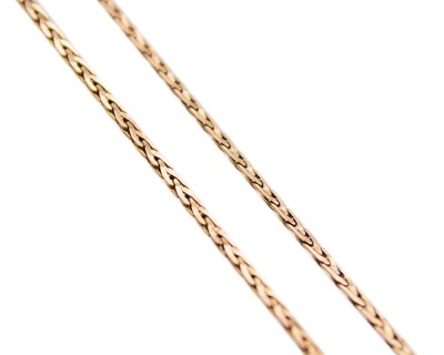 Lot 127 - A 9k rose gold foxtail chain necklace.