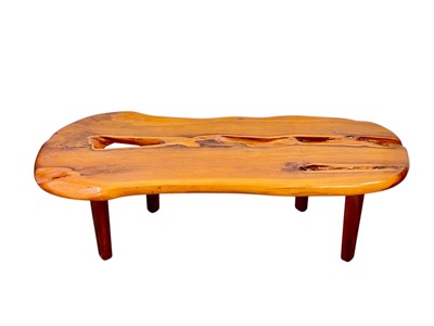 Lot 418 - A Yew wood live edge coffee table.