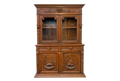 Lot 510 - A Flemish carved oak bookcase, circa 1860.