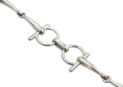 Lot 54 - GUCCI silver horse bit bracelet.