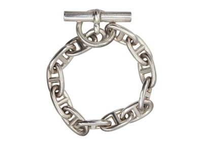 Lot 56 - HERMES silver mariner link bracelet.