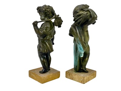 Lot 17 - A pair of bronze figures, emblematic of Summer and Autumn.