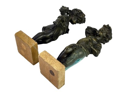 Lot 17 - A pair of bronze figures, emblematic of Summer and Autumn.