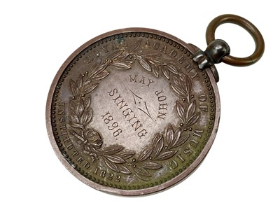 Lot 4 - A Royal Academy of Music bronze medal awarded to May John, 1896.