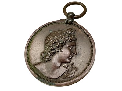 Lot 4 - A Royal Academy of Music bronze medal awarded to May John, 1896.