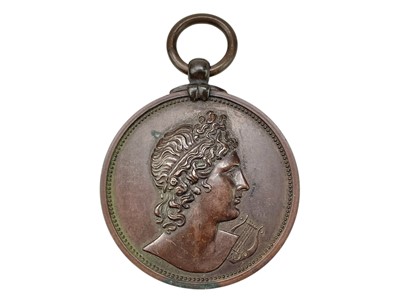 Lot 4 - A Royal Academy of Music bronze medal awarded to May John, 1896.