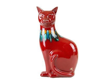 Lot 415 - A Poole pottery cat figure.