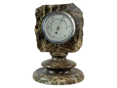 Lot 228 - A Serpentine desk barometer.