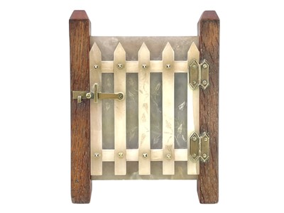 Lot 49 - A Gothic Revival marble and oak strut photograph frame by T L Whipp, Rochdale.