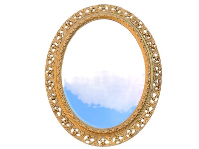 Lot 476 - An oval gilt wall mirror.