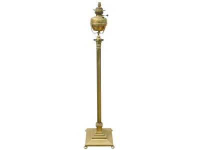 Lot 478 - A Victorian brass Corinthian column oil lamp.