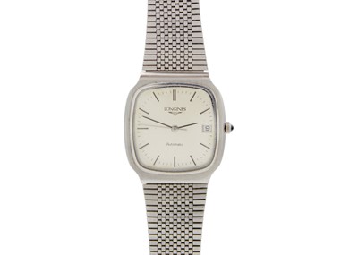 Lot 1038 - LONGINES - An automatic stainless steel gentleman's dress watch, cal. L 990.1.