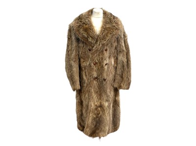 Lot 294 - A 1960's Coyote fur gentleman's full-length double-breasted coat.