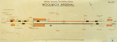 Lot 222 - A BR Southern region Woolwich Arsenal signal box illuminated diagram.
