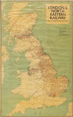 Lot 225 - An LNER coloured railway map.