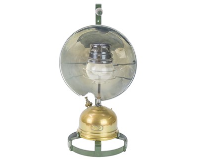 Lot 219 - A Tilley brass and wrought iron railway track lamp.