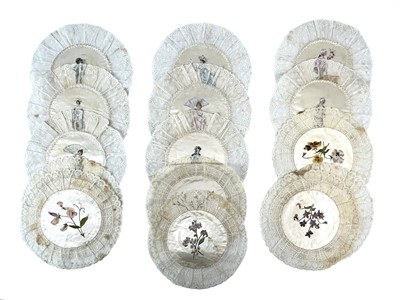 Lot 265 - Two sets of handpainted doilies.