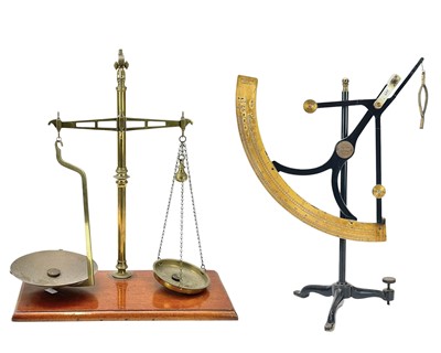 Lot 88 - A set of late Victorian brass and mahogany scales.