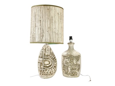 Lot 421 - Two Tremaen Pottery Newlyn lamp bases.