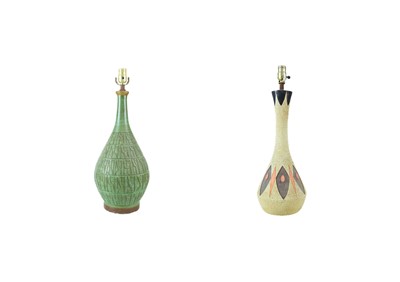 Lot 443 - Two mid century textural lamp bases.