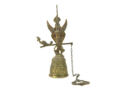 Lot 103 - A brass hanging monastery bell.