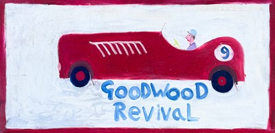 Lot 65 - A hand painted sign, inscribed 'Goodwood Revival'.