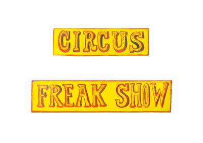Lot 34 - Two handpainted circus-style signs.