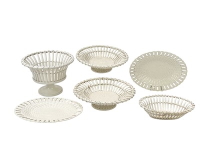 Lot 332 - A collection of 19th century continental creamware pottery.