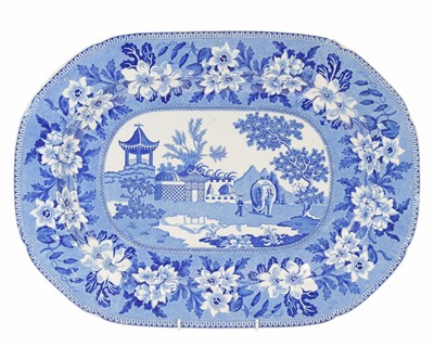 Lot 347 - A Rogers blue and white elephant meat plate.