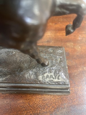 Lot 19 - After Antoine Louis Barye, a bronze figure of a horse.