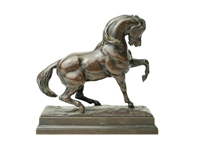 Lot 19 - After Antoine Louis Barye, a bronze figure of a horse.