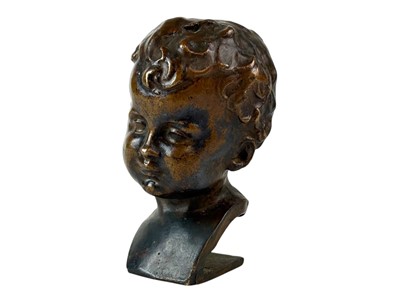 Lot 131 - A Bronze bust of an infant.