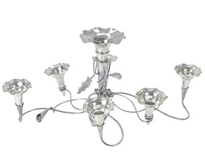 Lot 253 - An ornate silver plated late Victorian table centre piece epergne.