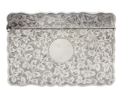 Lot 202 - A Victorian silver calling card case by A & J Zimmerman Ltd.