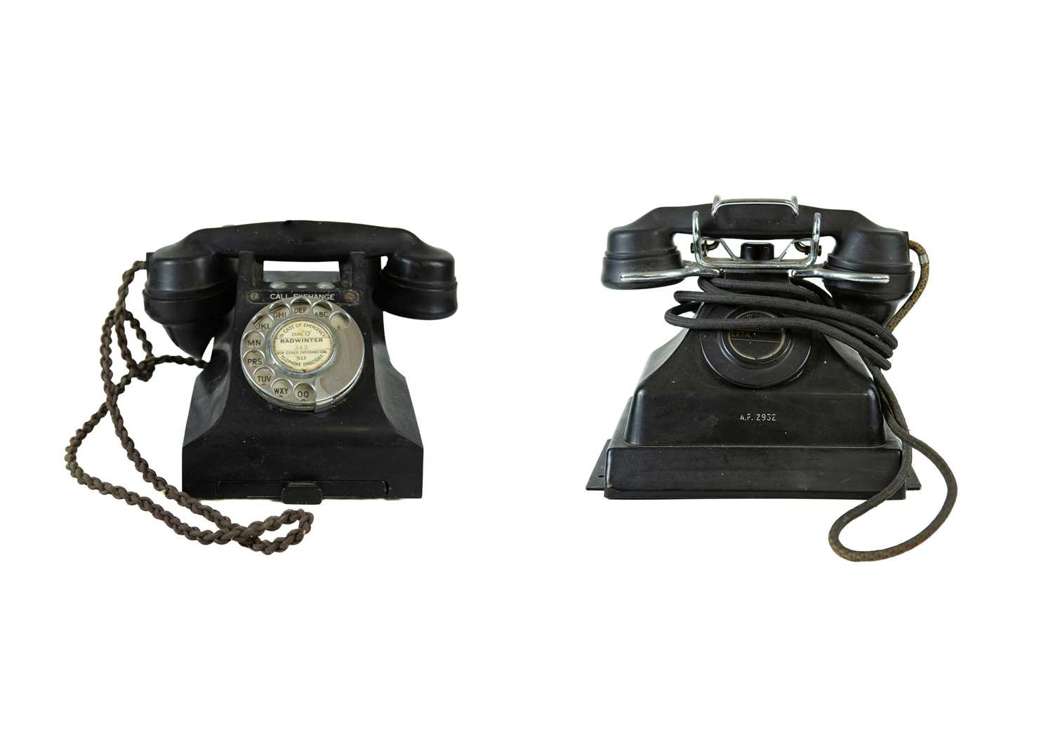 Lot 18 - An Admiralty pattern black bakelite and chrome telephone.