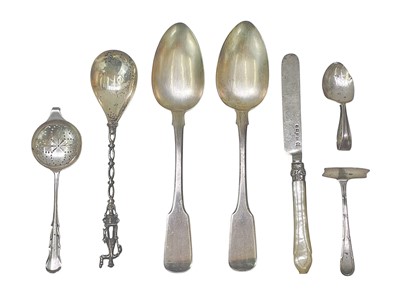 Lot 251 - Two Georgian silver serving spoons.
