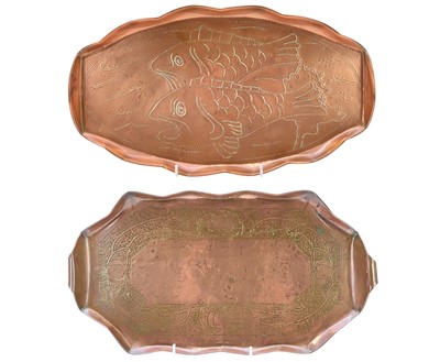 Lot 91 - A J & F Pool, Hayle copper tray.
