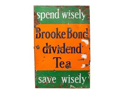 Lot 52 - A Brooke Bond dividend Tea enamel advertising sign.