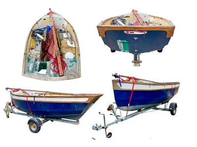 Lot 134 - A Laurent Giles Jolly Boat 15ft marine ply-built gaff sloop trailer-sailor day boat.