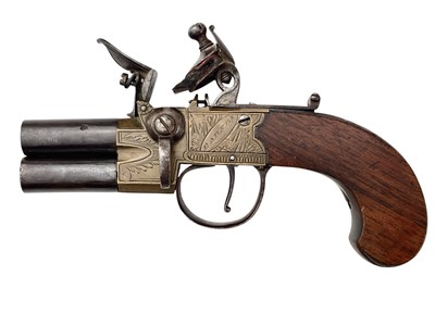 Lot 186 - A bronze framed tap action flintlock pistol by Barnes of Andover.