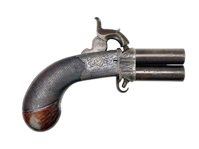 Lot 200 - A 54 bore Irish percussion turnover pistol, by Trulock, Dublin.