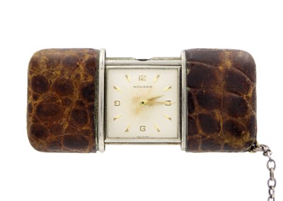 Lot 1122 - MOVADO - An Art Deco travelling purse watch.